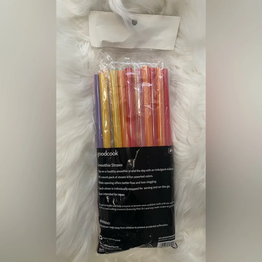 GoodCook Assorted Color Smoothie Straws - Pack of 25